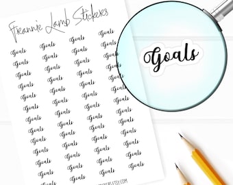 Goals Planner Stickers, 52 Labels for Planners, Calendars and More, Color and Paper Options Available