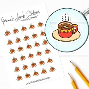 Adesivi per tazze di caffè (1/2" ciascuno), adesivi per pianificatore, adesivi decorativi, adesivi per bevande per calendari, pianificatori, album di ritagli, artigianato e altro ancora