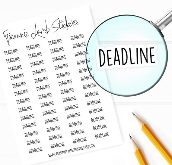 Deadline Planner Stickers 52 Labels for Planners Calendars | Etsy
