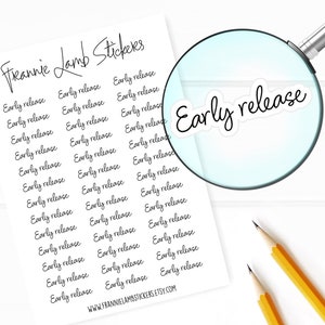 Early Release Planner Stickers, 39 Labels for Planners, Calendars and More, Color and Paper Options Available