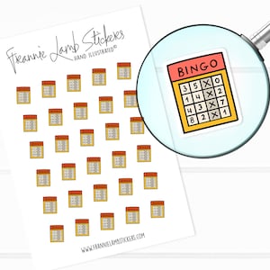 Pegatinas de Bingo Night (1/2" cada una), pegatinas de planificador de juegos, pegatinas para calendarios, planificadores, álbumes de recortes, manualidades y más
