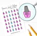 Nailpolish Stickers (1/2' each), Manicure and Pedicure Stickers for Planners, Calendars and more 