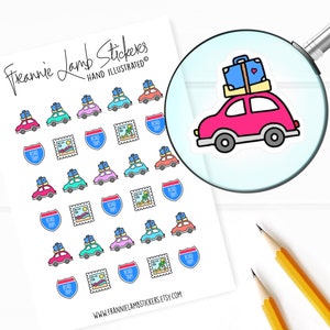 Road Trip Stickers (1/2&quot; each), Planner Stickers, Travel and Vacation Stickers for Calendars, Planners, Scrapbook, Crafts and more