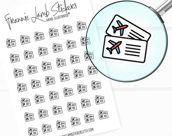 42 pegatinas transparentes para planificador (1/2" cada una), pegatinas transparentes para tarjetas de embarque, pegatinas de recordatorio de viaje para planificadores y calendarios y más