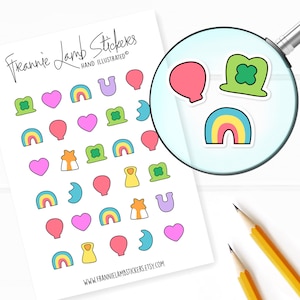 Stickers porte-bonheur (1/2 po. chacun), autocollants décoratifs pour agenda, autocollants porte-bonheur pour calendriers, agendas, albums de coupures, travaux manuels, etc.