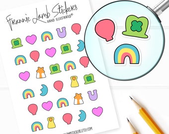 Lucky Charm Stickers (1/2" each), Decorative Planner Stickers, Good Luck Stickers for Calendars, Planners, Scrapbooks, Crafts and more