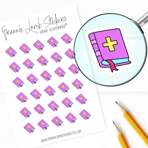 Bible Study Stickers (1/2&quot; each), Planner Stickers, Church and Bible Stickers for Calendars, Planners and more