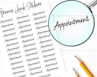 Appointment Planner Stickers, 39 Labels for Planners, Calendars and More, Color and Paper Options Available