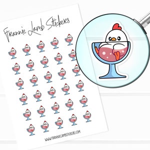 Simpatici adesivi con pollo al vino (1/2" ciascuno), adesivi per pianificatore, adesivi con personaggi carini per calendari, pianificatori, album di ritagli, artigianato e altro ancora