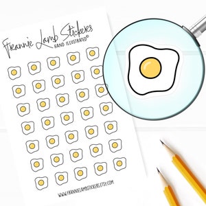 Pegatinas de huevos (1/2" cada una), pegatinas de planificador, pegatinas de alimentos para calendarios, planificadores, álbumes de recortes, manualidades y más