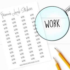 Work Planner Stickers, 52 Labels for Planners, Calendars and More, Color and Paper Options Available