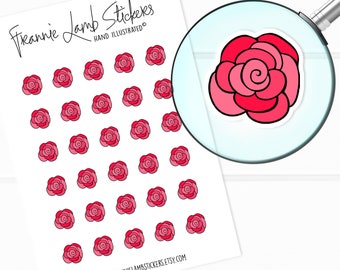 Roses Flower Stickers (1/2" each), Planner Stickers, Spring Stickers, Seasonal Stickers for Calendars, Planners, Scrapbooks, Crafts and more