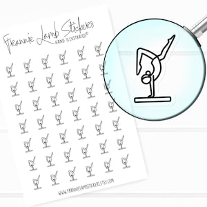 42 autocollants transparents pour agenda (1/2 po. chacun), autocollants de gymnastique, autocollants de sport pour agendas et calendriers, etc.