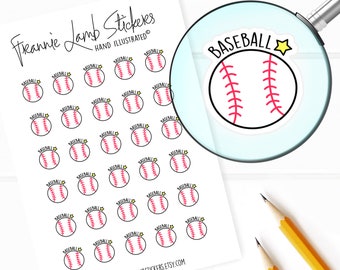 Baseball Stickers (1/2" each), Sports Planner Stickers, Baseball Practice & Game Stickers for Calendars, Planners and more