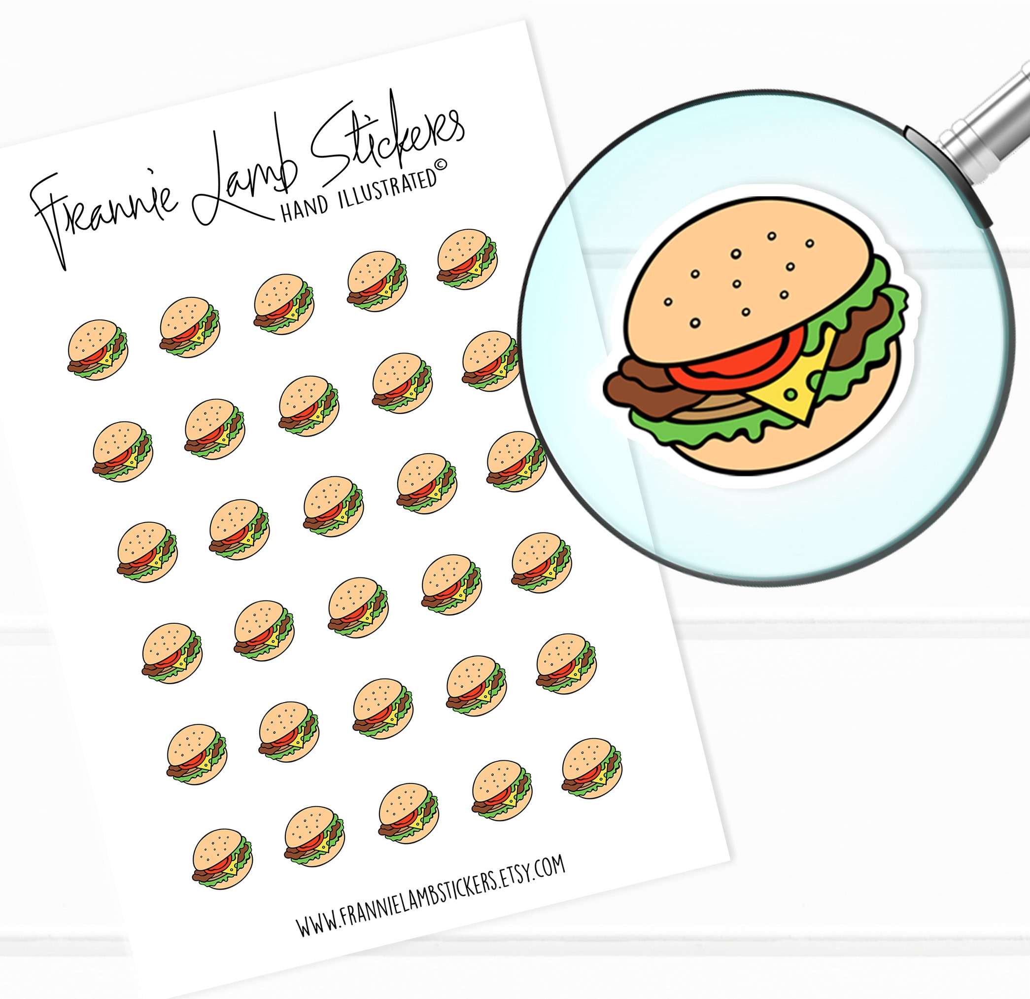 Buy Hamburger Stickers (1/2\, image size:2090x2026