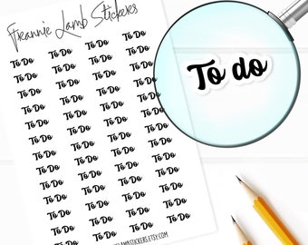 To Do Stickers, 52 Labels for Planners, Calendars and More, Color and Paper Options Available