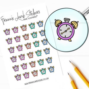 Adesivos de relógio (1/2 "cada), adesivos de planejador, adesivos de lembrete, adesivos escolares e de trabalho para calendários, planejadores e muito mais