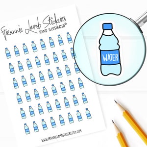 Water Stickers (1/2" each), Water Reminder Planner Stickers, Hydration & Water Stickers for Calendars, Planners, Scrapbooks, Crafts, etc.