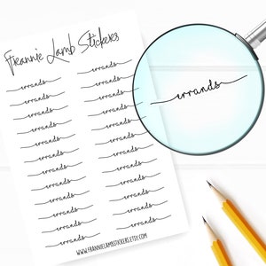 Pegatinas del planificador de recados (OPCIONES DE COLOR), Estilo de banner de 1,5" de ancho, elección de papel adhesivo mate transparente o blanco mate, pegatinas de calendario