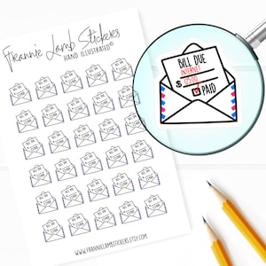 Bill Reminder Stickers (1/2" each), Planner Stickers, Bill and Chore Stickers for Calendars, Planners, Scrapbooks & more, Write-on Stickers