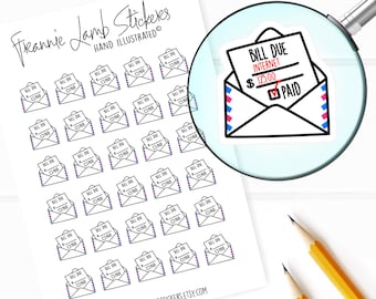 Bill Reminder Stickers (1/2&quot; each), Planner Stickers, Bill and Chore Stickers for Calendars, Planners, Scrapbooks & more, Write-on Stickers