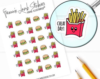 Cheat Day Stickers 1/2 Each Planner Stickers Burger - Etsy Ireland Cheat Day Stickers 1/2 Each Planner Stickers Burger - Etsy Ireland