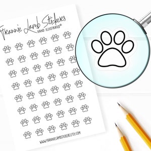 42 autocollants transparents (1/2 po. chacun), autocollants empreintes de pattes, autocollants animaux de compagnie pour agendas et calendriers et plus