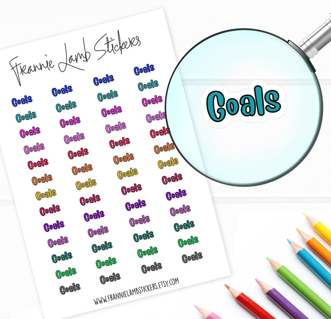 Goals Stickers/labels for Planners, Calendars & Folders, Choice of ...