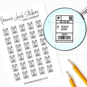 Shipping Label Stickers (1/2" each), Planner Stickers, Work and Office Stickers for Calendars, Planners, Scrapbooks, Crafts and more