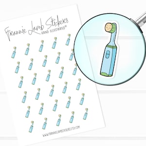 Adesivos de escova de dentes elétrica (1/2 "cada), adesivos dentários e dentais para calendários, planejadores, álbuns de recortes, artesanato e muito mais