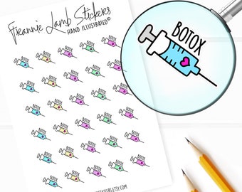 Botox Stickers (1/2" each), Botox Planner Stickers, Beauty and Botox Stickers for Calendars, Planners, Scrapbooks, Crafts and more