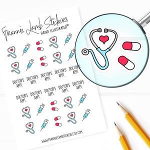 Doc Appointment Stickers (1/2&quot; each), Medical Stickers for Calendars, Planners, Scrapbooks, Crafts and more