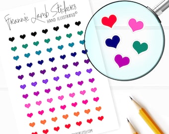 Tiny Heart Stickers (1/4" each), Planner Stickers, Love and Heart Stickers for Calendars, Planners, Scrapbooks, Crafts and more