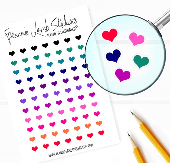 Tiny Heart Stickers 1/4 cada uno Planner Stickers - Etsy España