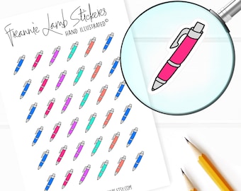 Pen Stickers (1/2" each), Cute Pen Planner Stickers, Work and office Stickers for Calendars, Planners and more