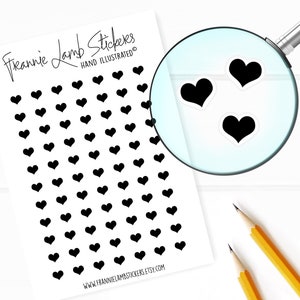 Pequeñas pegatinas de corazón (1/4" cada una), pegatinas de planificador de corazones, pegatinas para planificadores, calendarios, álbumes de recortes, manualidades y más, opciones de color