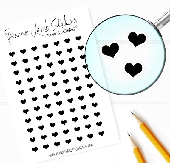 Tiny Heart Stickers 1/4 Each, Heart Planner Stickers, Love Stickers for  Planners and Calendars and More, Color Options Available 