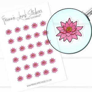 Lotusbloemstickers (elk 1/2"), plannerstickers, lentestickers, seizoensstickers voor kalenders, planners, plakboeken, ambachten en meer