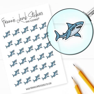 Shark Stickers (1/2" each), Planner Stickers, Shark Stickers for Calendars, Planners, Scrapbooks, Crafts and more