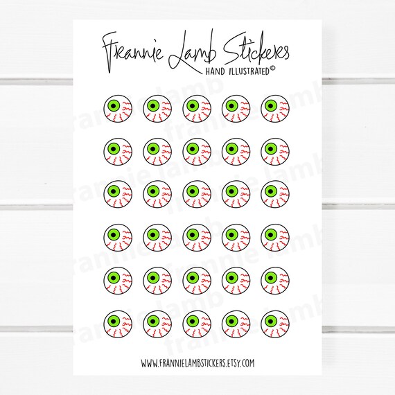 Creepy Eyeball Stickers 1/2 Each, Halloween Planner Stickers, Fall  Stickers, Halloween Stickers for Calendars, Planners and More 