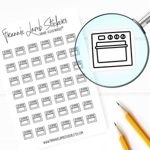 42 adesivos transparentes de planejador (1/2 "cada), adesivos de culinária e panificação para planejadores e calendários e muito mais