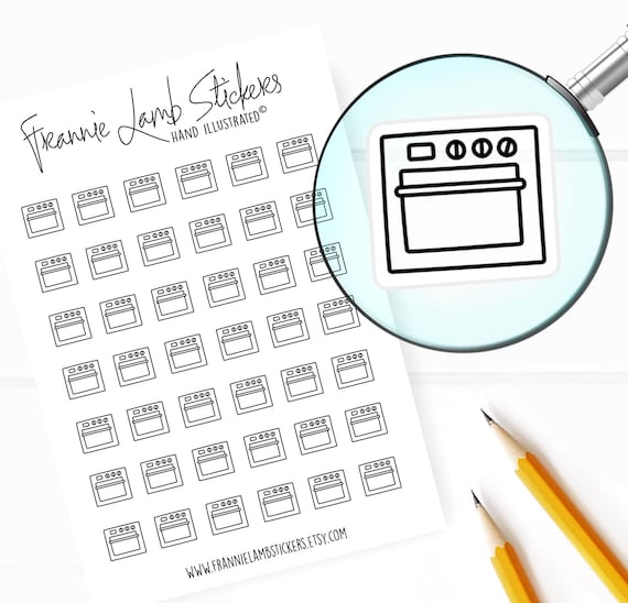 42 Tiny and Clear Oven Stickers Cooking and Baking Stickers Etsy