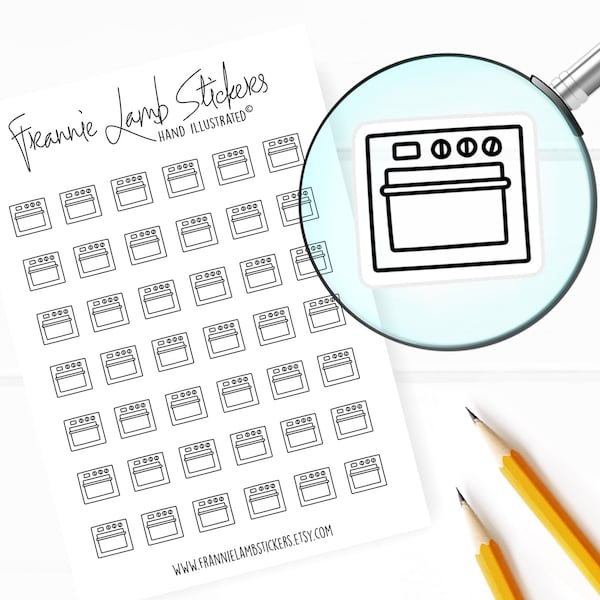 42 Clear Planner Stickers (1/2" each), Cooking and Baking Stickers for Planners and Calendars and more