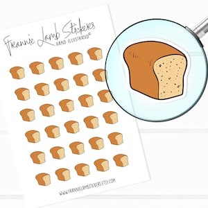 Brot Aufkleber (je 1,2 cm), Planer Aufkleber, Lebensmittel Aufkleber für Kalender, Planer, Scrapbooks, Basteln und mehr