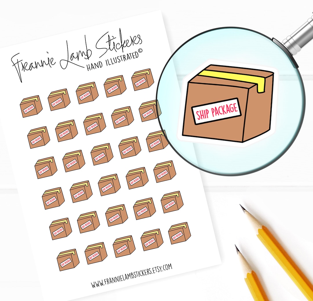 Shipping Box Stickers (1/2" Each), Planner Stickers, Work and Office ...