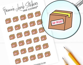 Shipping Box Stickers (1/2" each), Planner Stickers, Work and Office Stickers for Calendars, Planners and more