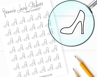 42 pegatinas transparentes para planificador (1/2" cada una), pegatinas para zapatos, tacones de aguja y pegatinas de moda para planificadores, calendarios y más