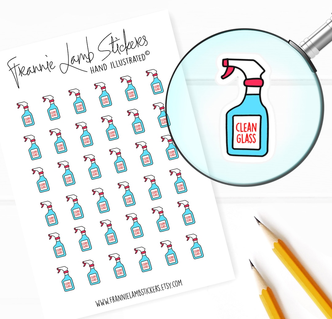Glass Cleaner Stickers (1/2