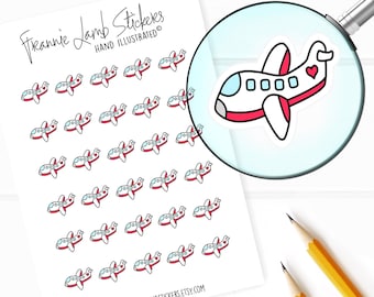 Travel and Airplane Stickers (1/2" each), Planner Stickers, Travel Reminder Stickers, Airplane Stickers for Calendars, Planners and more