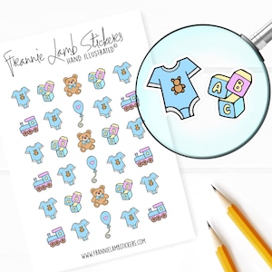 Baby Boy Stickers (elk 1/2"), Baby Planner Stickers, Baby Stickers voor kalenders, planners, plakboeken, ambachten en meer